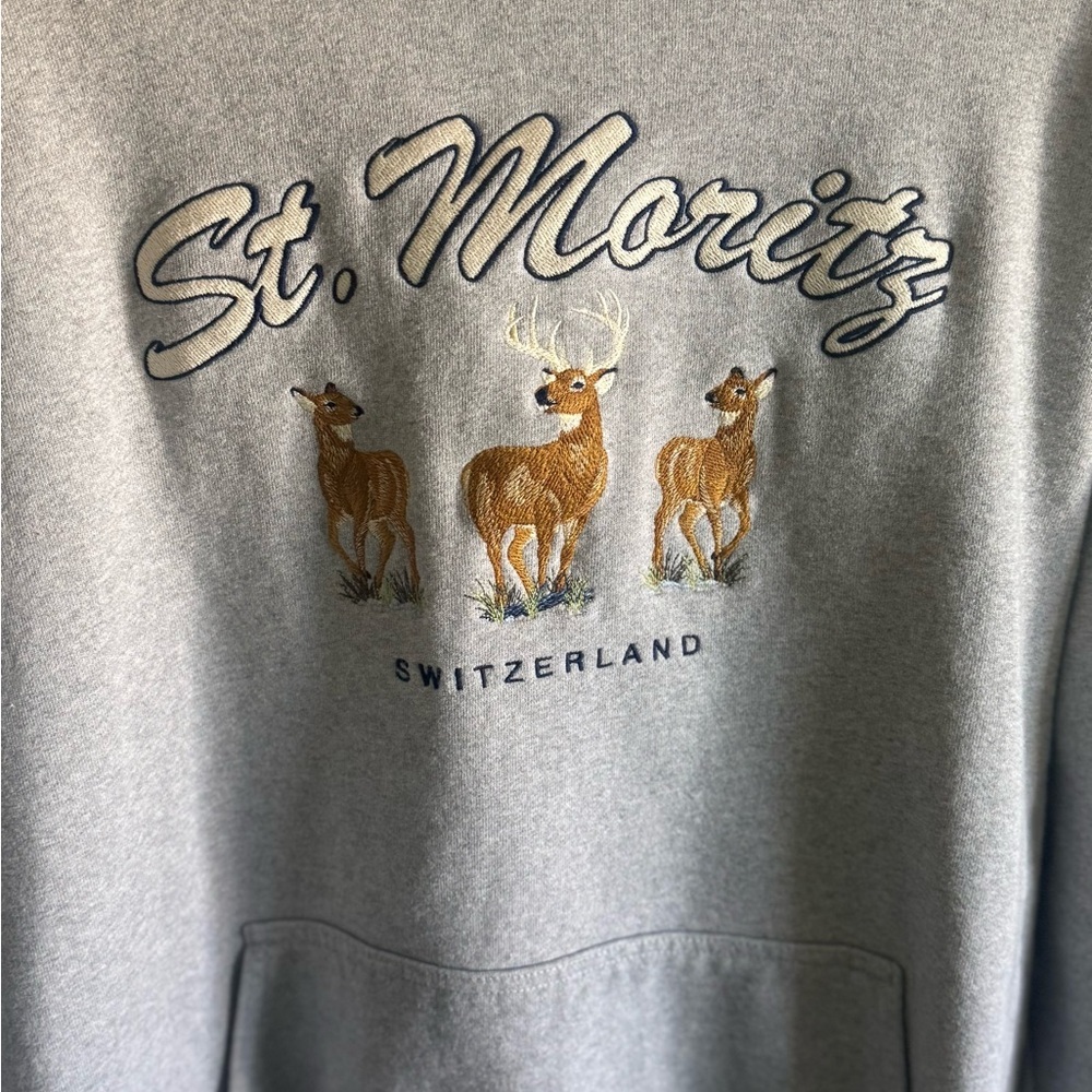 Oversized Hoodie - Outdoorsy Deer Granola Girl Vintage Style Cotton Hoodie - Picture 3 of 9